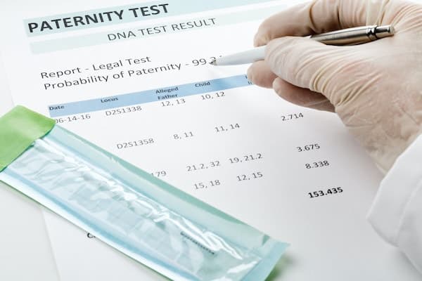 A DNA paternity test result